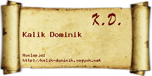 Kalik Dominik névjegykártya